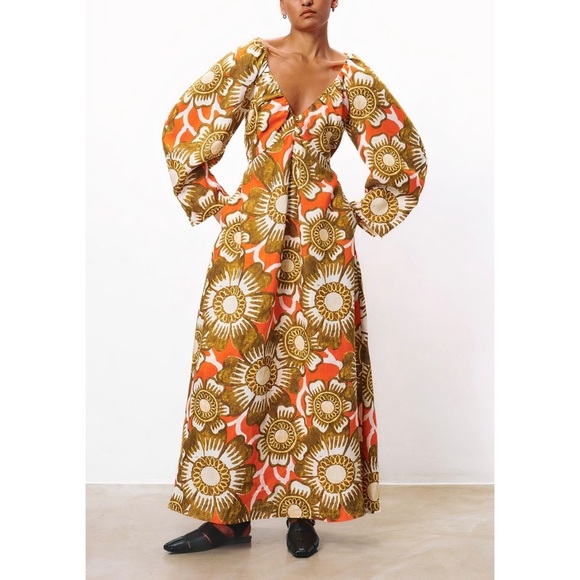 NWOT Mara Hoffman Maxi Floral Long-Sleeve Ophelia Dress - Picture 1 of 6